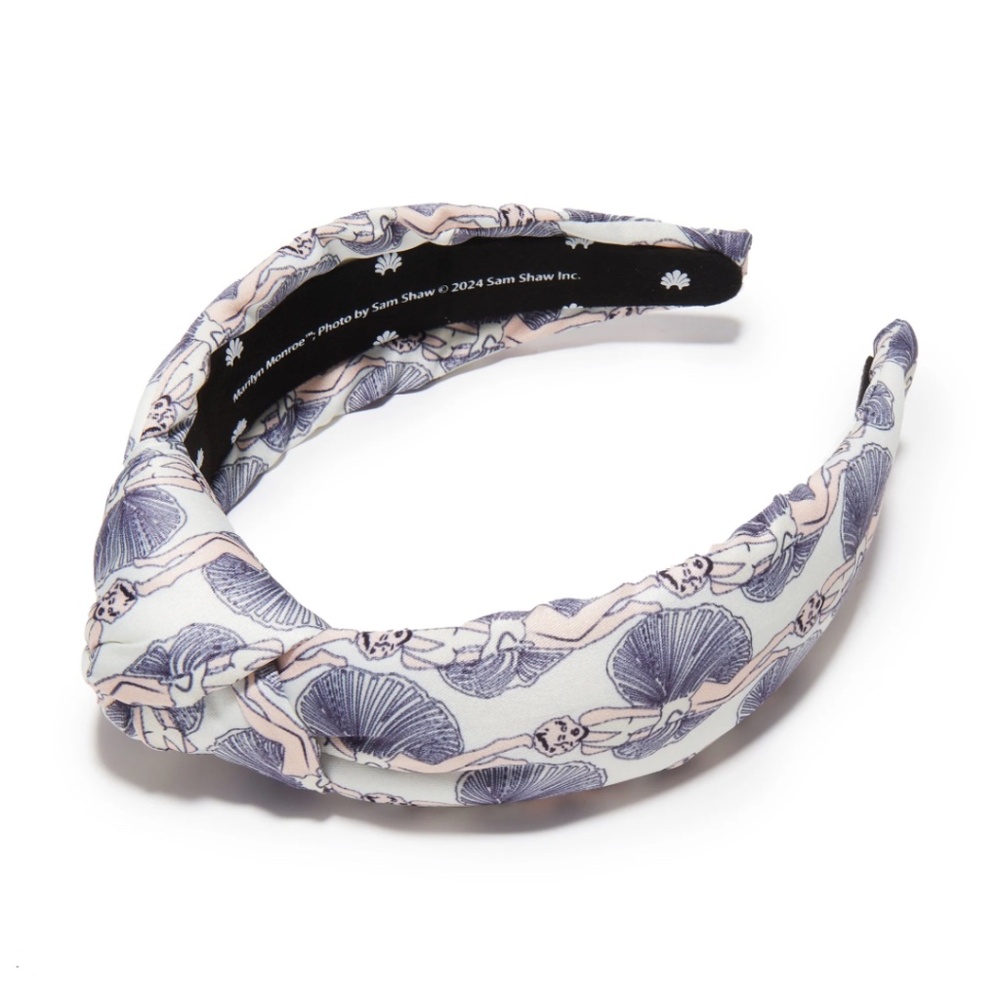 Lele Sadoughi Blue Shell Print Knotted Headband